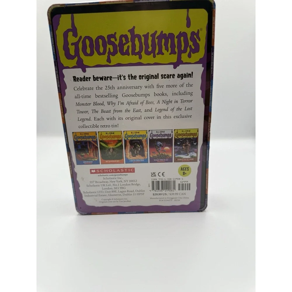 Goosebumps 25th Anniversary Retro Set Five Original Books‎ Tin Box Sealed